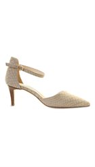 A Pair - 2424 - Lys beige åben pump med ankelrem