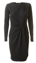 DAY - Basilia Dress - Sort feminin kjole med knudedrapering