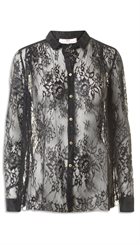 DAY - Tangled Blouse - Sort blød sexet blondeskjorte