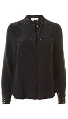 DAY - Hadiya Shirt - Sort smuk skjorte med gyldne knapper