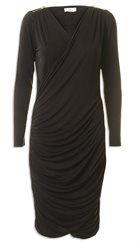 DAY - Neat Dress - Sort kropsnær kjole med sexet drapering 