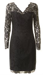 DAY - Classic Care Dress - Sort figursyet kjole med smuk blonde yderst