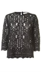 Pieszak - Inka Lace Blouse - Sort smuk blondebluse