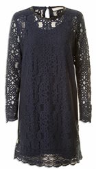 Pieszak - Inka Lace Dress - Mørkeblå smuk blondekjole