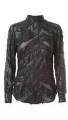 Heartmade - Trini - Fantastisk smuk bluse i sort silke og lurex