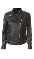 MDK - City Biker - Sort rå skindjakke med biker-detaljer 