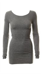 Minus - Claudia Top - Grå tynd lun bluse