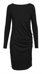 Minus - Dacia Dress - Sort feminin kjole med drapering