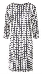 Minus - Flyer Dress - Råhvid og mørkeblå ternet kjole