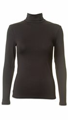 Minus - Fran Tee - Sort enkel bluse med høj hals