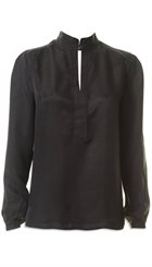 Minus - Larisa Blouse - Sort bluse med smuk udskæring
