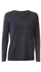 Minus - Mari V Knit - Mørkeblå blød bluse med v-udskæring