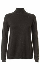 Pieszak - Alexa Glitter Knit - Fintstrikket sort strikbluse med sølv