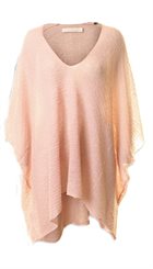Pieszak - Asta Poncho - Fintstrikket rosa poncho med v-udskæring