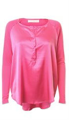 Pieszak - Chris Grandad - Smuk pink skjortebluse i silke og viskose