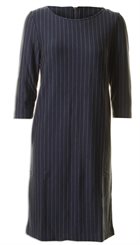 Minus - Debbie Dress - Mørkeblå nålestribet blød kjole