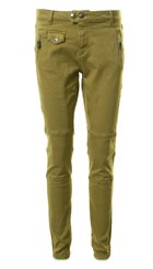 Pieszak - Demi Chino - Fede olivengrønne jeans med biker-syninger og nitter 