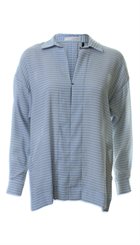 Pieszak - Essie Joy Shirt - Lyseblå stribet bluse i crepe silke