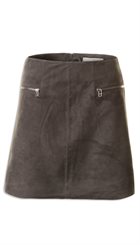 Pieszak - Karlie Suede Skirt - Grå lækker ruskindsnederdel
