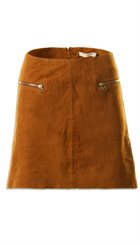 Pieszak - Karlie Suede Skirt - Cognacfarvet lækker ruskindsnederdel