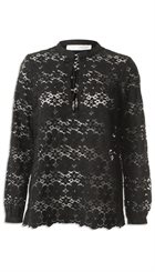Pieszak - Lily Lace Blouse - Sort smuk blondebluse