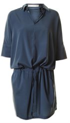 Pieszak - Lou Dress - Smuk blå kjole med bindebånd