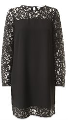 Pieszak - Maggie Dress - Sort klassisk kjole med smukke blondeærmer