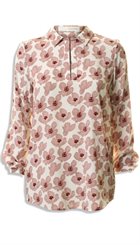 Pieszak - Margaretha Shirt - Smuk rosa valmueprintet bluse
