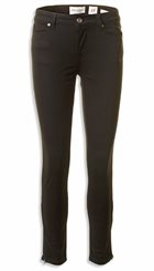 Pieszak - Paulina Ankle Stay Black - Kulsorte tætsiddende ankellange jeans med lynlås