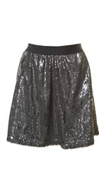PBO - Facon Skirt - Festlig grå pailletnederel med vidde