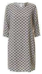 PBO - Sandra Micro Dress - Sort og hvid mønstret enkel kjole