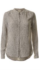 PBO - Stevens - Beige skjorte med sorte prikker og fine knapper
