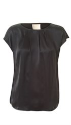PBO - Wee - Sort silke T-shirt med viskose bagpå