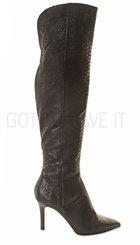 A Pair - 7794B - Sexede overknee støvler i sort snakelook