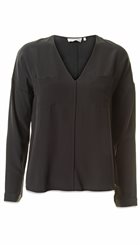 DAY - Fans Shirt - Sort bluse i lækker råsilke