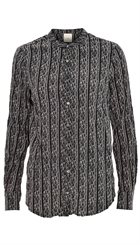 Heartmade - Maple - Smuk sort snakeprintet feminin silkeskjorte