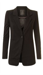 Minus - Carmen Long - Lang sort blød blazer