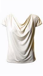 Minus - Acelya - Råhvid T-shirt med drapering foran og korte ærmer