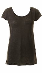 Minus - Misa Pocket - Sort T-shirt i fint hør