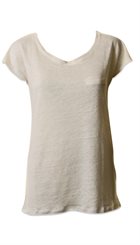 Minus - Misa Pocket - Råhvid T-shirt i fint hør