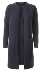 Minus - Studio Knit cardigan - Mørkeblå lang perlestrikket cardigan