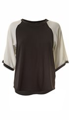 Pieszak - Kirstin Tee - Sort bluse med hvide ærmer