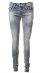 Pieszak - Nadja Mumbai - Lyse blå jeans med fedt slid og lynlås detaljer