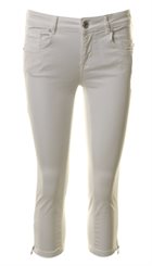 Pieszak - Savannah 3/4 - Hvide bløde 3/4 lange jeans