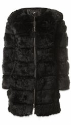 Style Butler - Santana Coat - Sort frakke i smukt kaninpels og ruskind