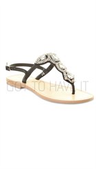 Sofie Schnoor - S162619 - Sort sandal med store smukke sten