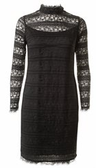 Style Butler - Tania Dress - Sort blondekjole med lange ærmer