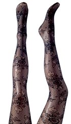 Sneaky Fox - Britt - Sorte sexede blonde strømpebukser / One size