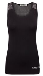 Sofie Schnoor - S153279 - Sort top med mesh og logo