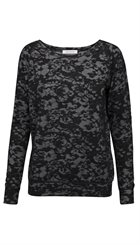 Sofie Schnoor - S154230 - Sort og grå blomstret blød bluse